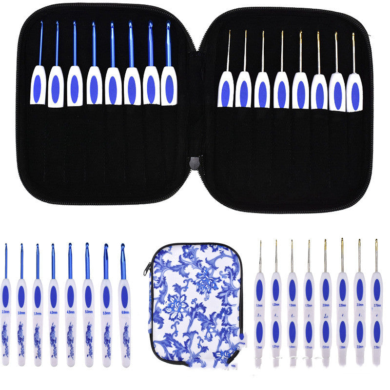 Blue And White Porcelain Style Crochet Set