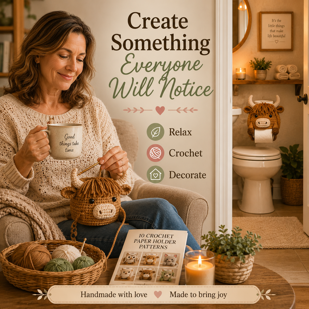 10 Crochet Toilet Paper Holder Patterns Bundle PDF