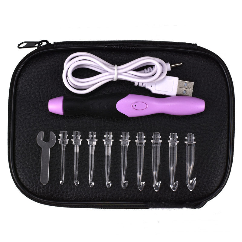 9 Plastic LED Glowing Crochet Hooks With Accessories