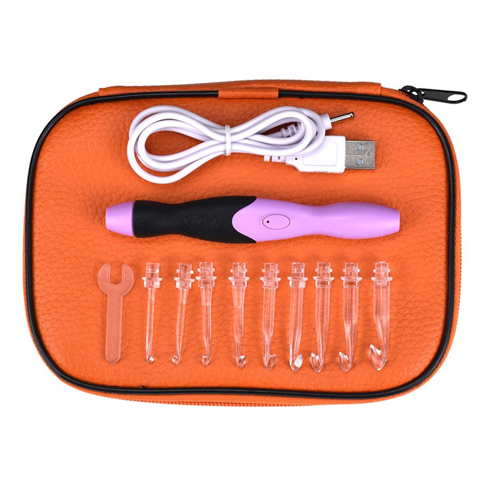 9 Plastic LED Glowing Crochet Hooks With Accessories