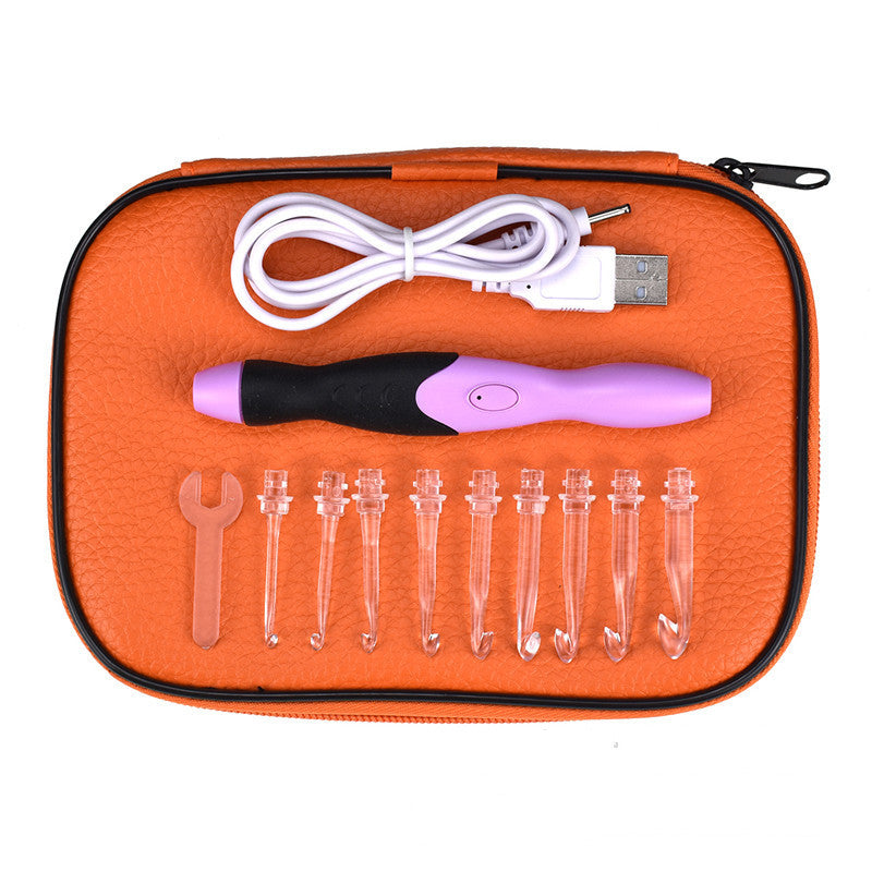 9 Plastic LED Glowing Crochet Hooks With Accessories