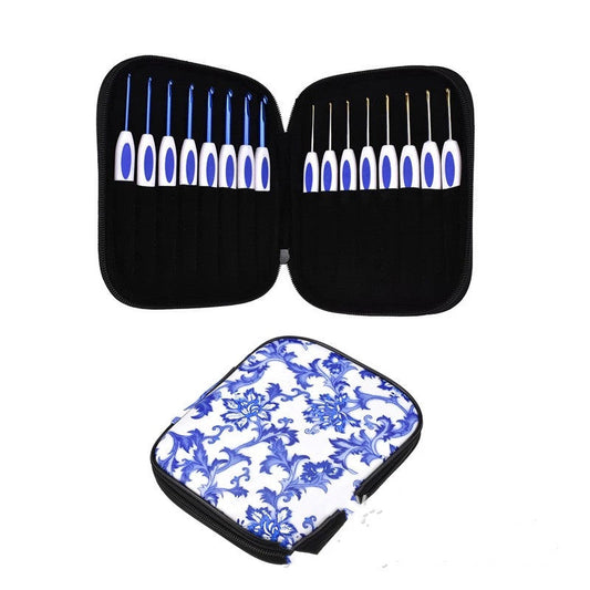 Blue And White Porcelain Style Crochet Set