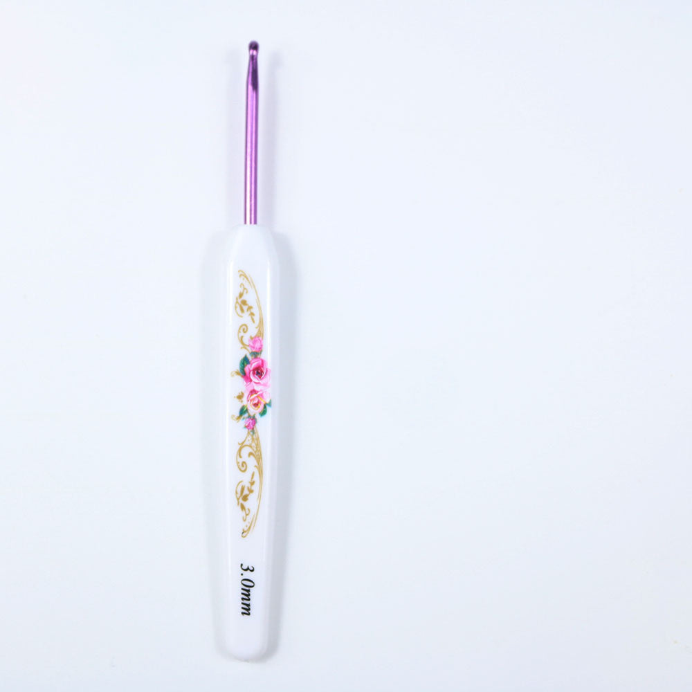 Flower Blue And White Porcelain Aluminum Crochet Hook