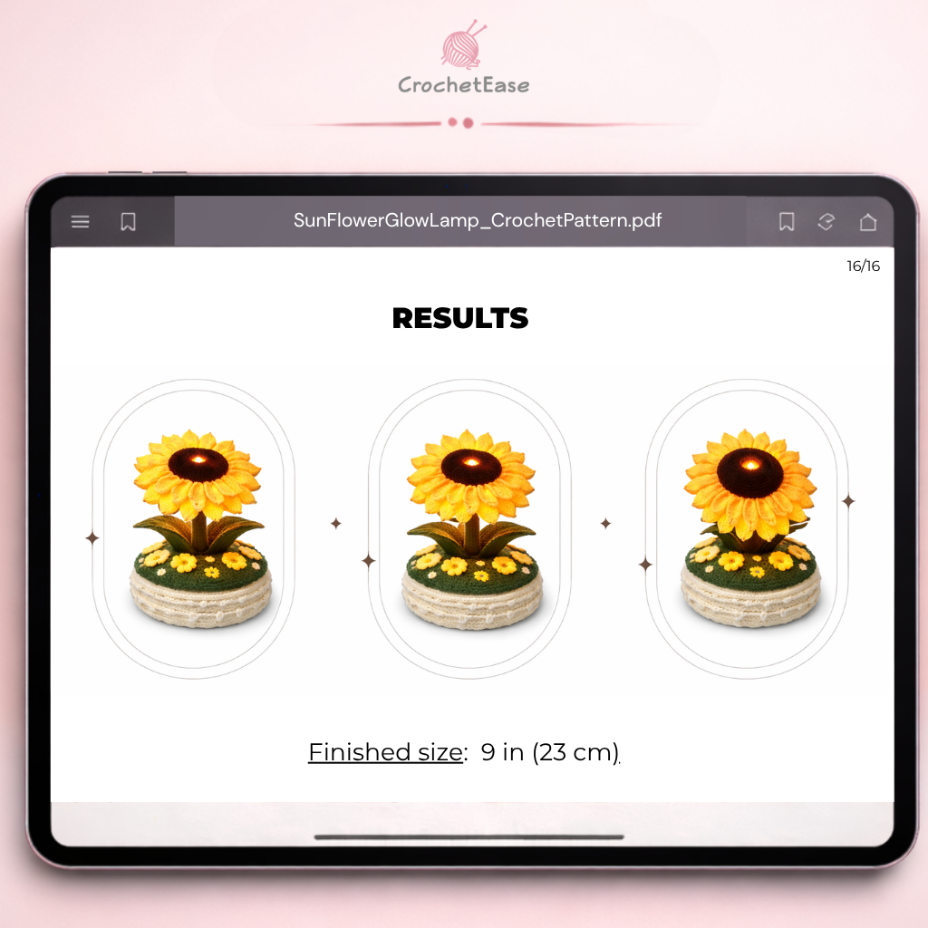 Sunflower Glow Lamp - Crochet pattern