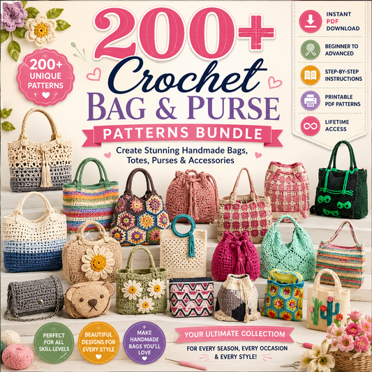 200+ Crochet Bag & Purse Patterns Bundle – Ultimate PDF Collection