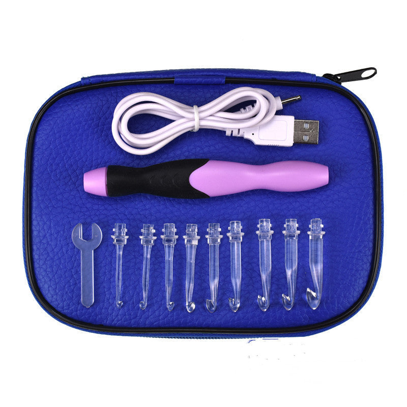 9 Plastic LED Glowing Crochet Hooks With Accessories