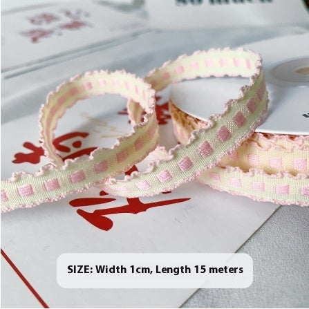 Handmade 1cm Yarn-dyed Crochet Fabric Ribbon Bow Material