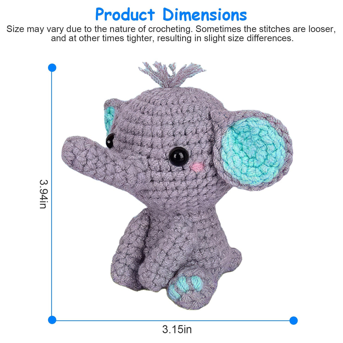 Crochet Kit Crochet Kit For Beginners DIY Knitting Supplies Elephant Succulents Options