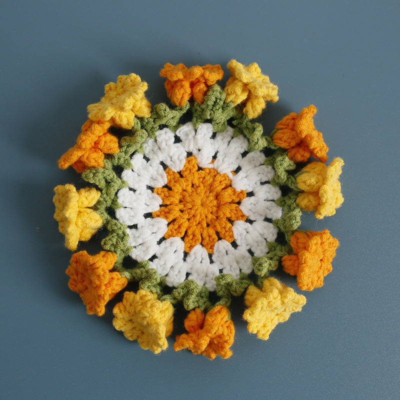 Rose Coaster Crochet Diy Material Package