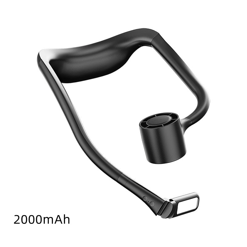 Hanging Neck Portable Usb Charging Fan With Light