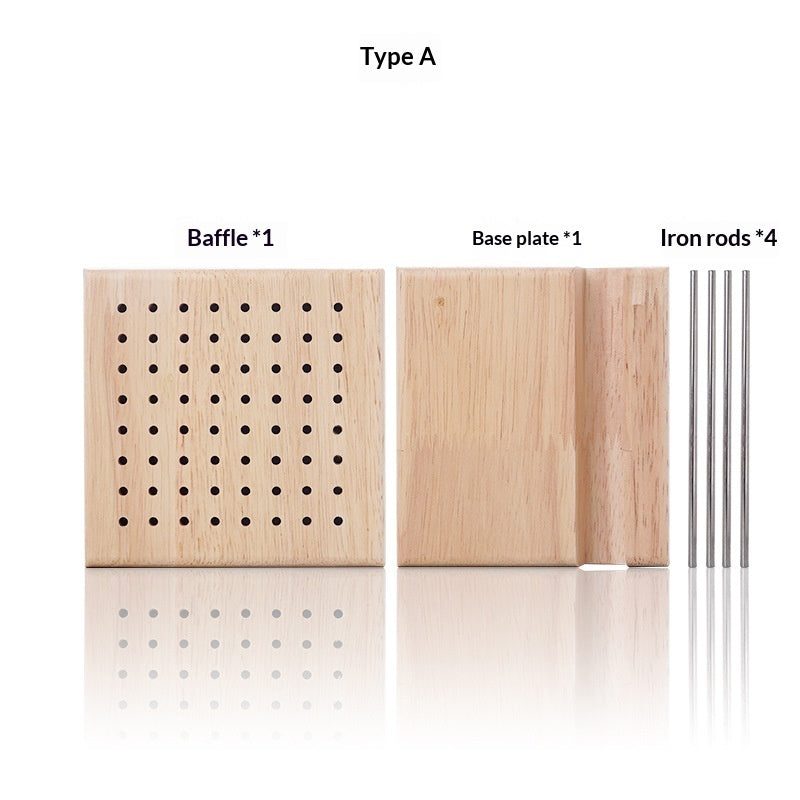 Knitted Yarn Shaped Crochet Square Solid Wood Woven Board