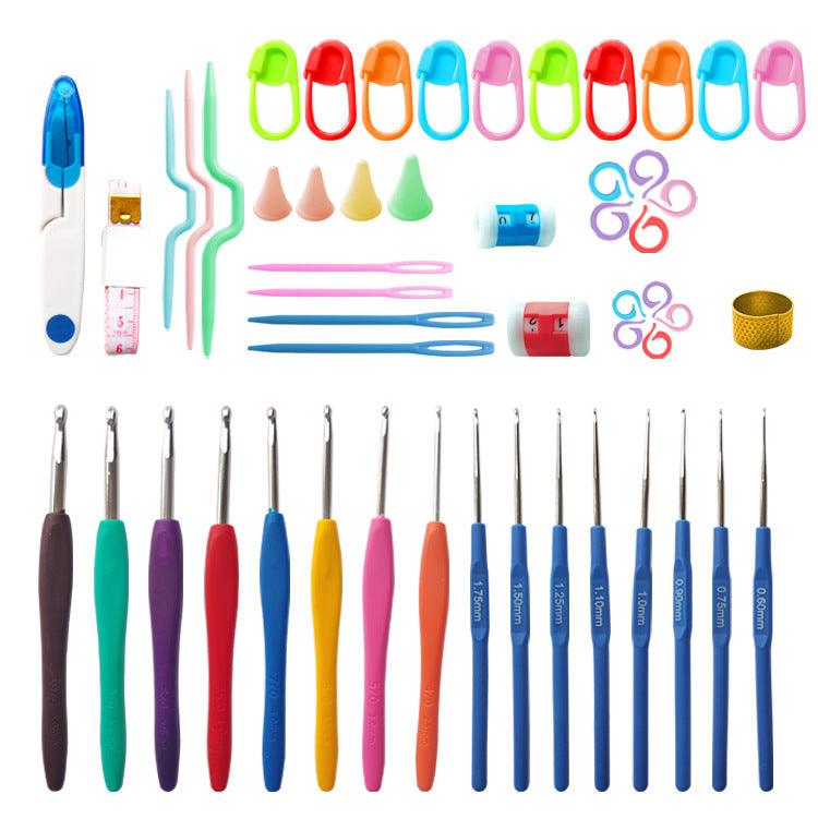 Hand-woven Soft Handle Sweater Needle Crochet Material Package 53-piece Set Crochet Hook Set
