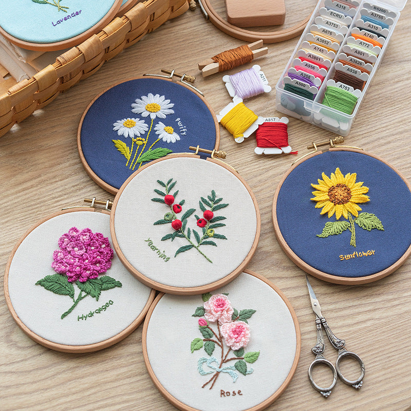 DIY Flower Material Pack Beginners Embroider