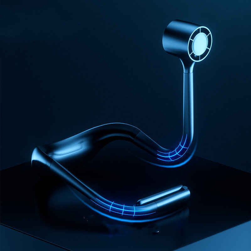 Hanging Neck Portable Usb Charging Fan With Light