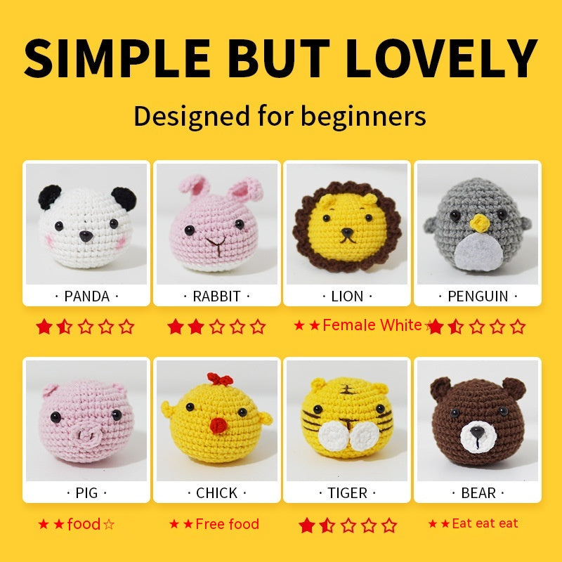 English Tutorial Hand-woven Diy Crochet Material Package Wool Ball Doll Pendant Toy