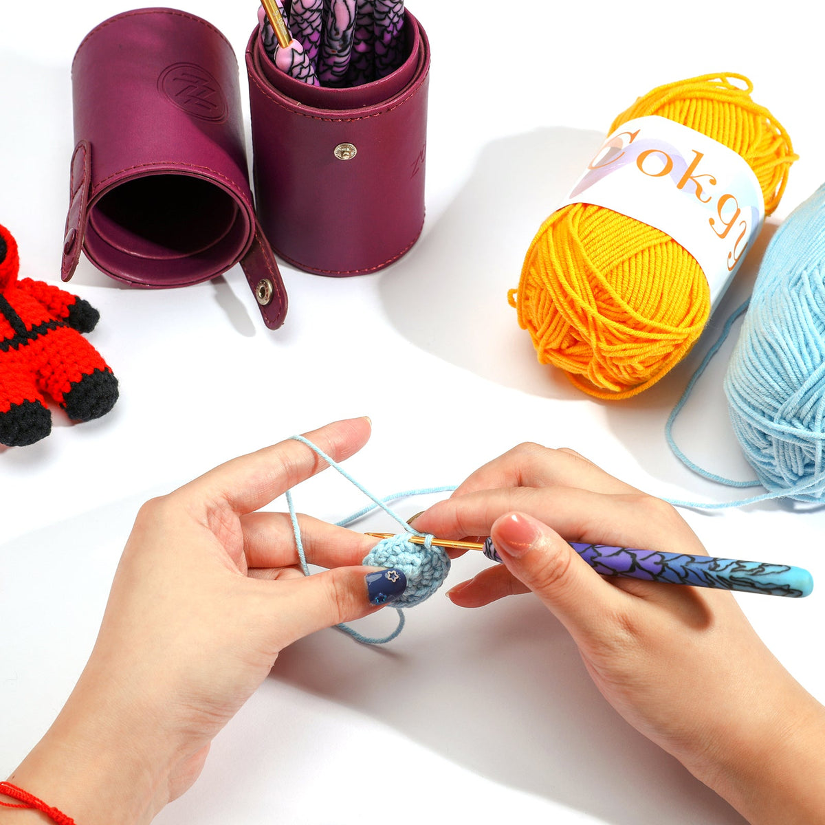 Color Printing Soft Pottery Crochet Set Tool