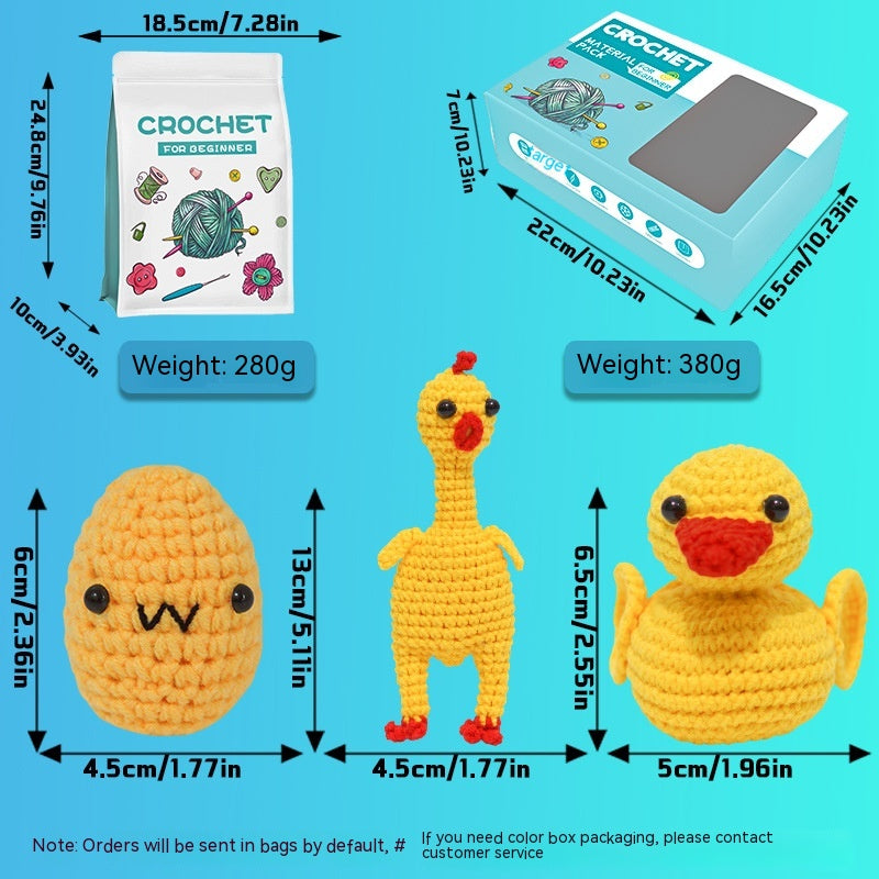 English Tutorial Hand-woven Diy Crochet Material Package Wool Ball Doll Pendant Toy