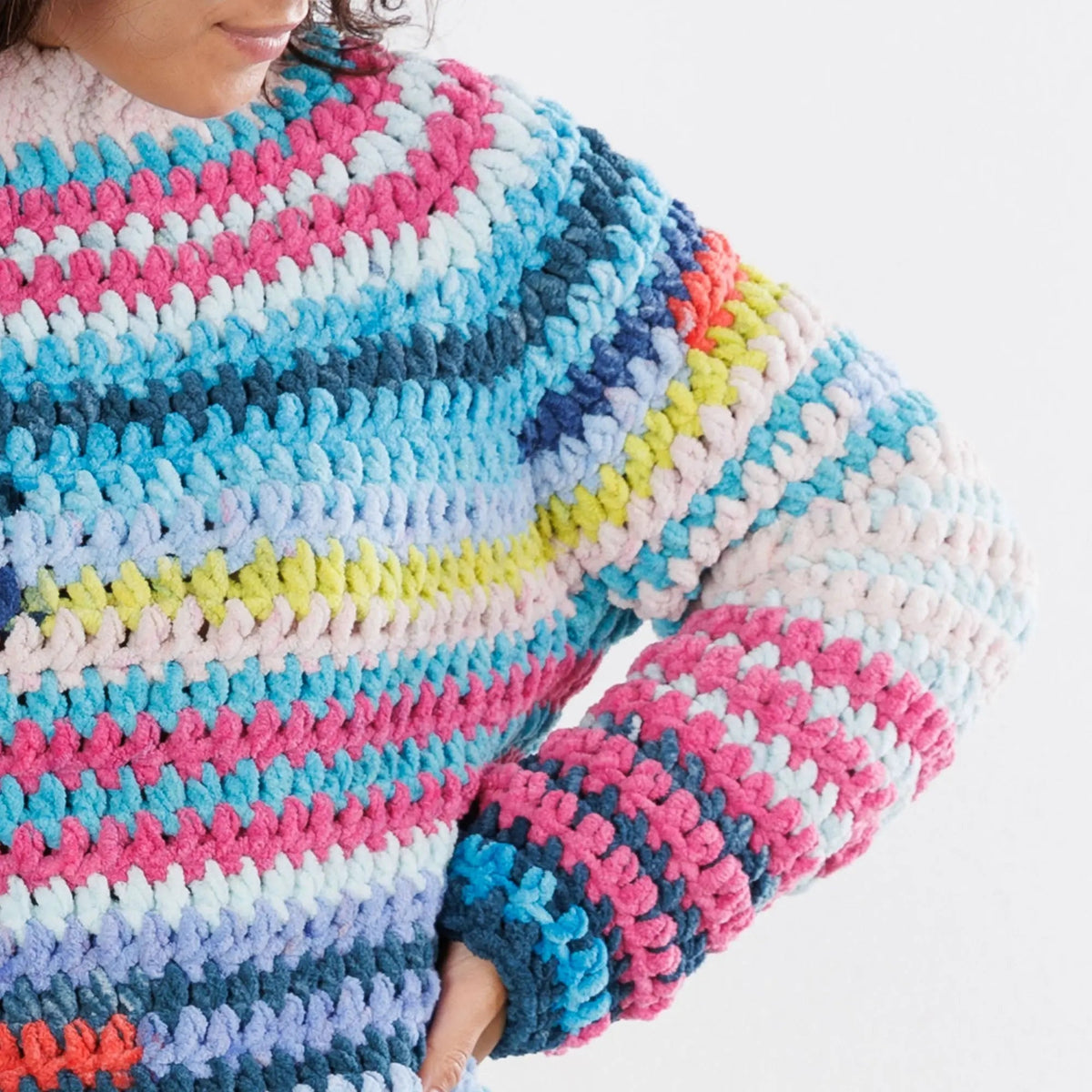 Bernat Patchwork Crochet Pullover