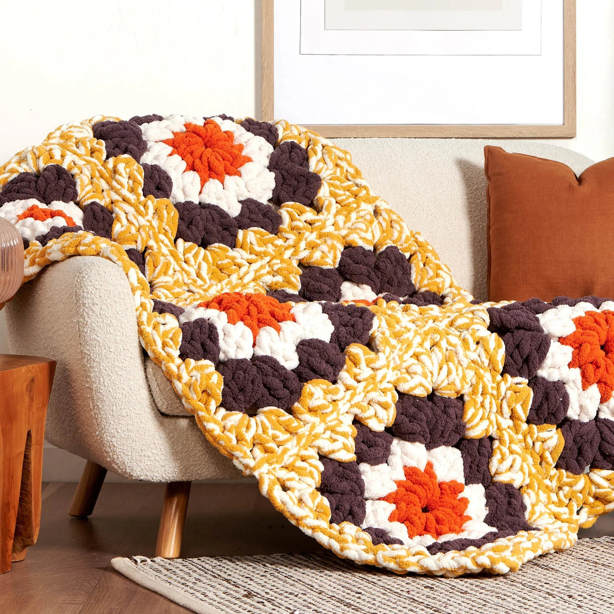 Bernat Gigantic Granny Crochet Blanket or Rug