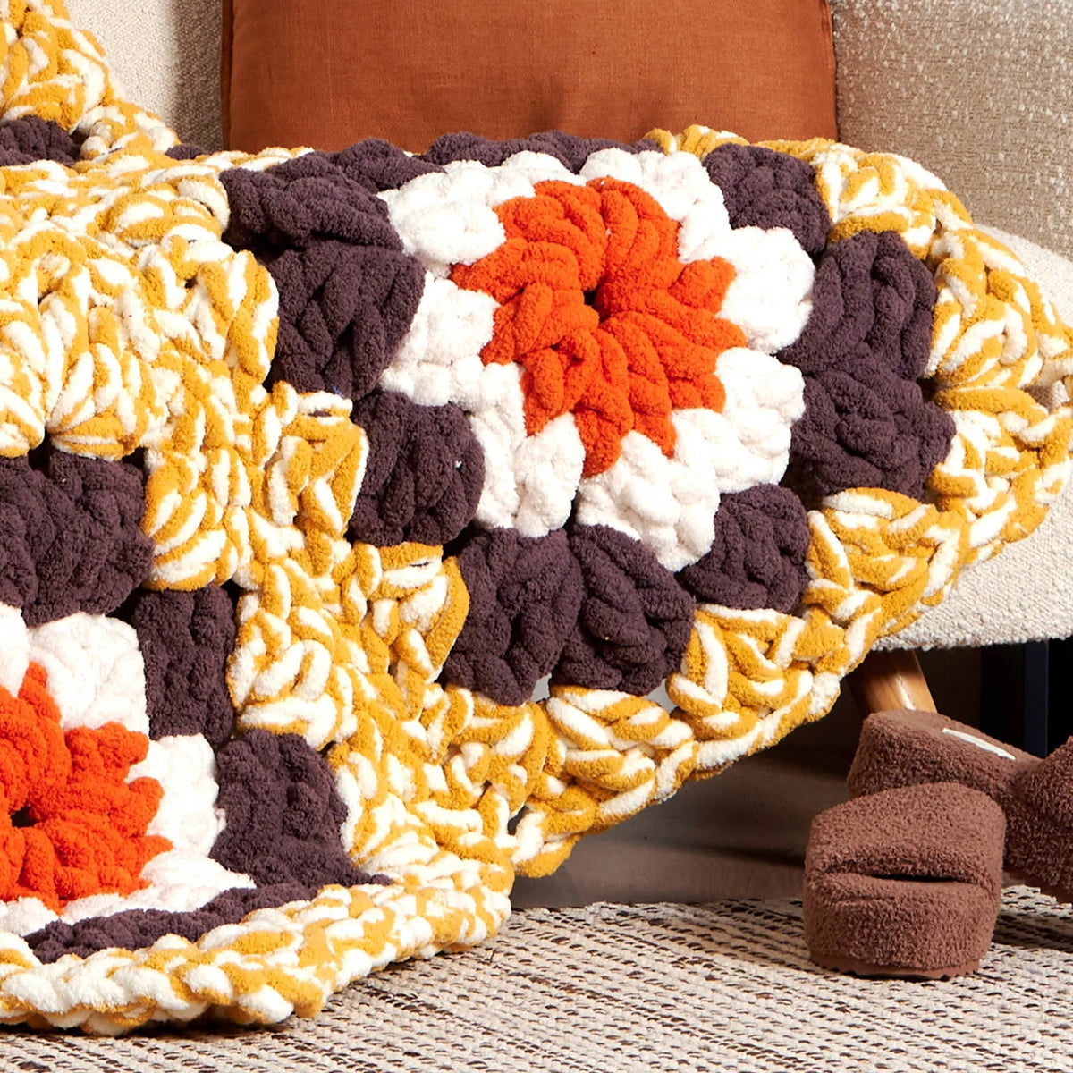Bernat Gigantic Granny Crochet Blanket or Rug
