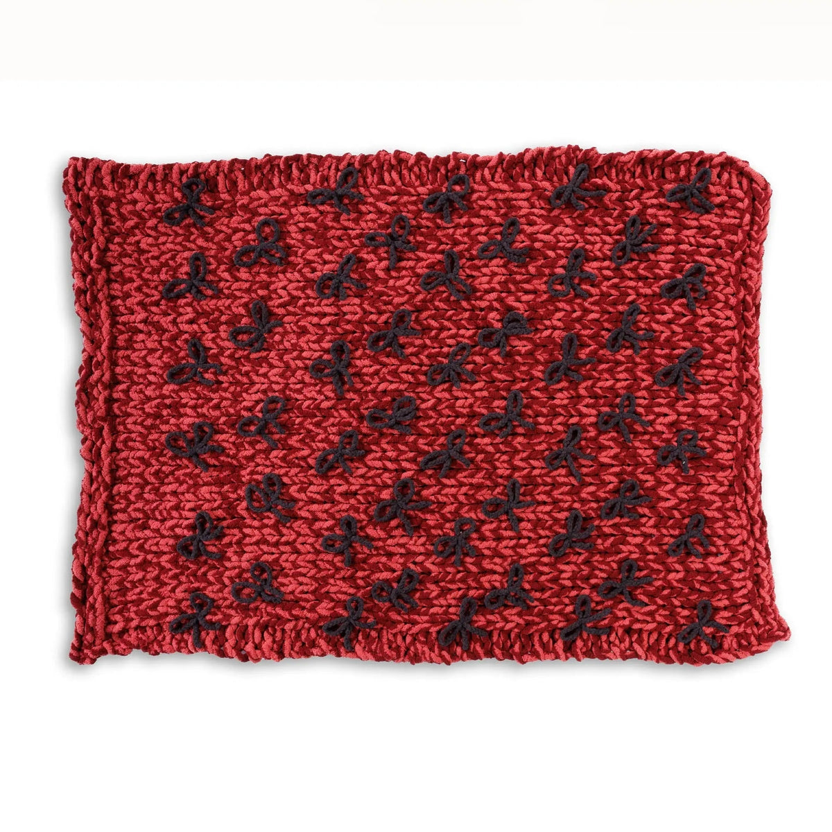 Bernat Put a Bow on it Table Knit Blanket