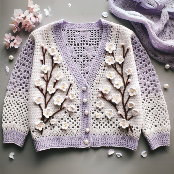 4 in 1 ALL SIZES Floral Elegance Cardigans – Crochet Pattern