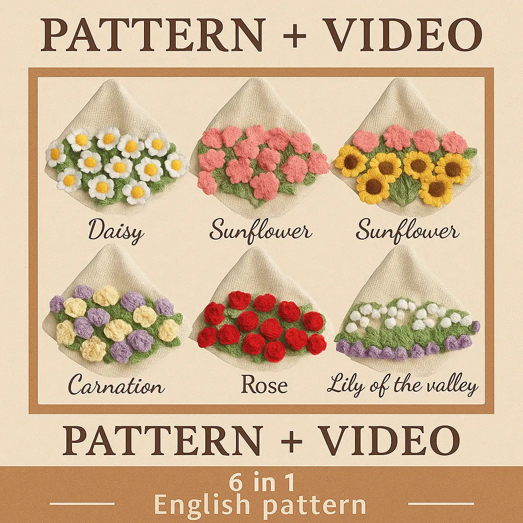 6 in 1  Crochet Flower Blanket PDF