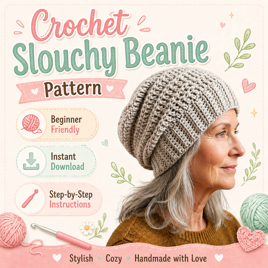 Crochet Beanie Hat Pattern | Easy Winter Hat PDF Instant Download