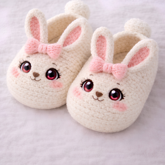 Bunny Slippers - Crochet Pattern