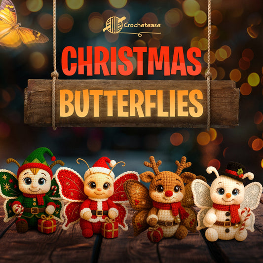4 in 1 Christmas Butterflies Set – Crochet Patterns