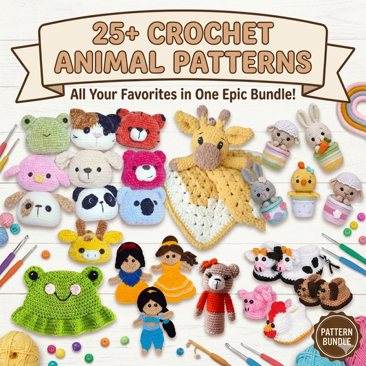 25+ Crochet Animal Patterns Bundle | Amigurumi PDF Download