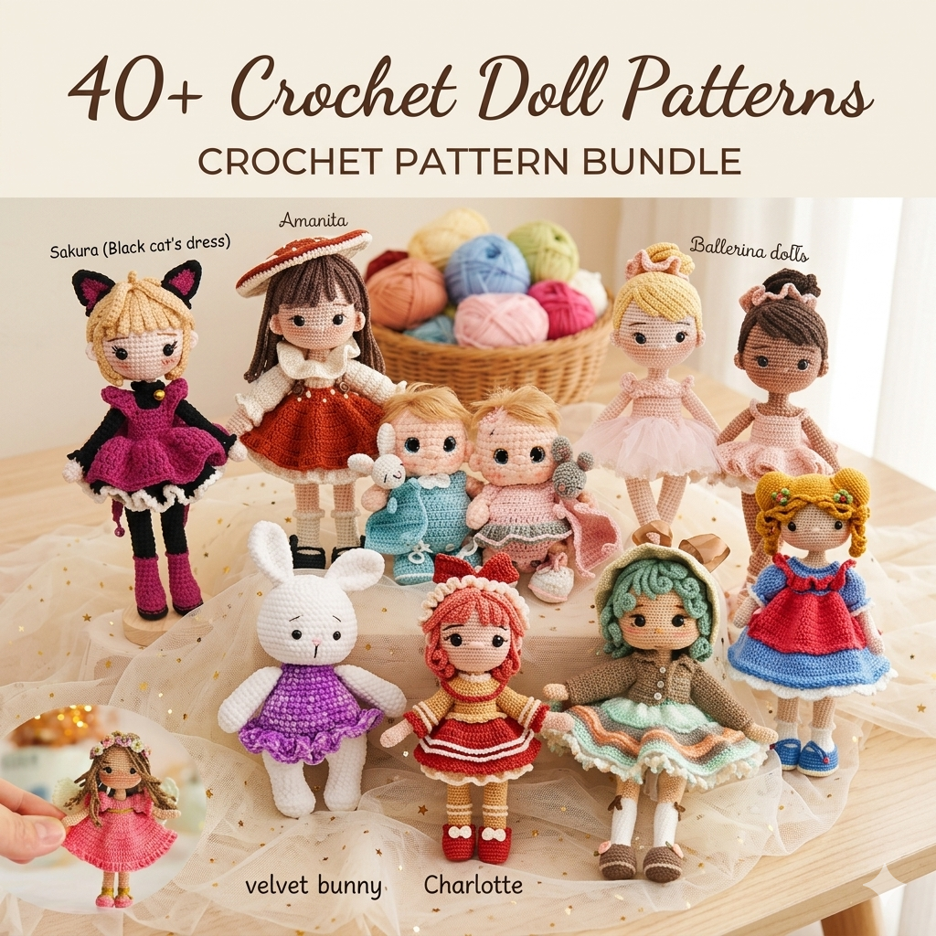 40+ Crochet Doll Patterns Bundle | Amigurumi PDF Instant Download