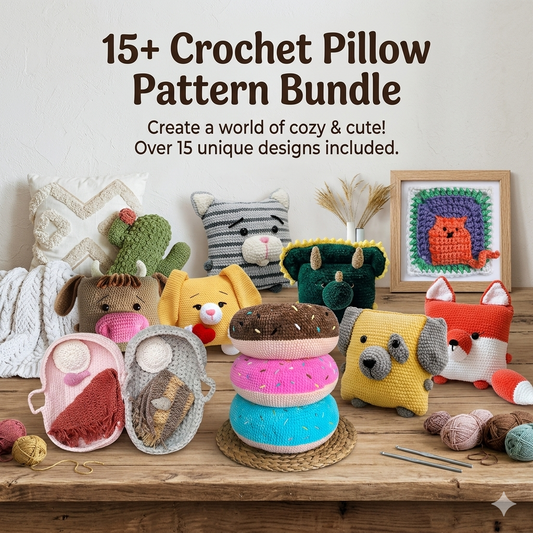 15+ Crochet Pillow Patterns Bundle | Home Decor PDF Download