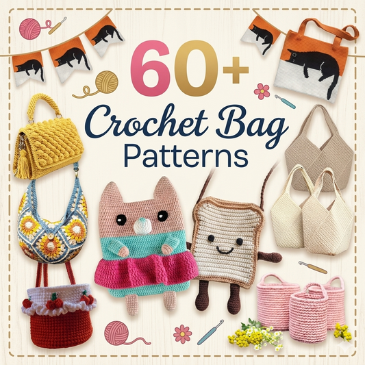 60+ Crochet Bag Patterns Bundle | Tote, Market & Purse PDF Download