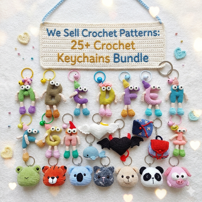 25+ Crochet Keychain Patterns Bundle | Mini PDF Instant Download