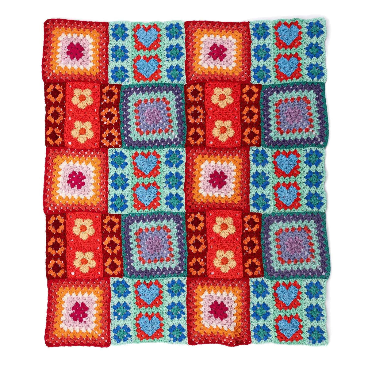 Red Heart Positively Zany Crochet Blanket