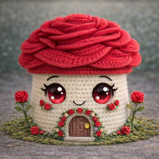 Rose Cottage Mushroom - Crochet pattern