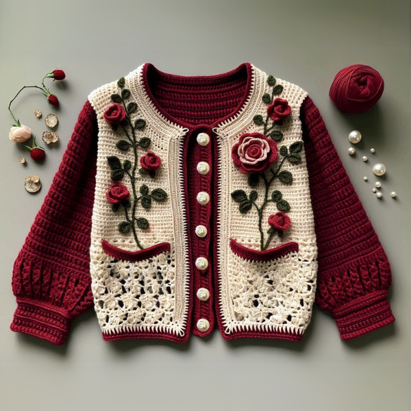4 in 1 ALL SIZES Floral Elegance Cardigans – Crochet Pattern