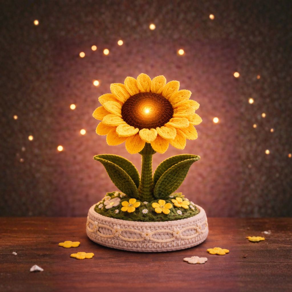 Sunflower Glow Lamp - Crochet pattern