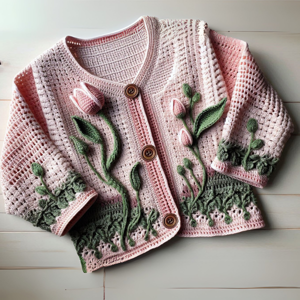 4 in 1 ALL SIZES Floral Elegance Cardigans – Crochet Pattern