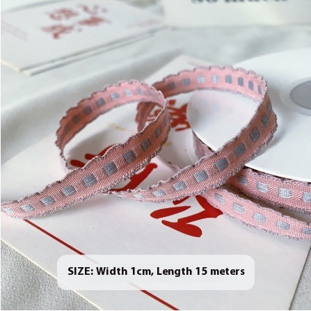 Handmade 1cm Yarn-dyed Crochet Fabric Ribbon Bow Material