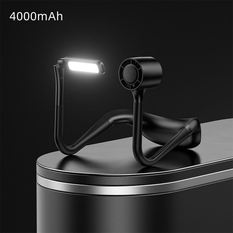 Hanging Neck Portable Usb Charging Fan With Light