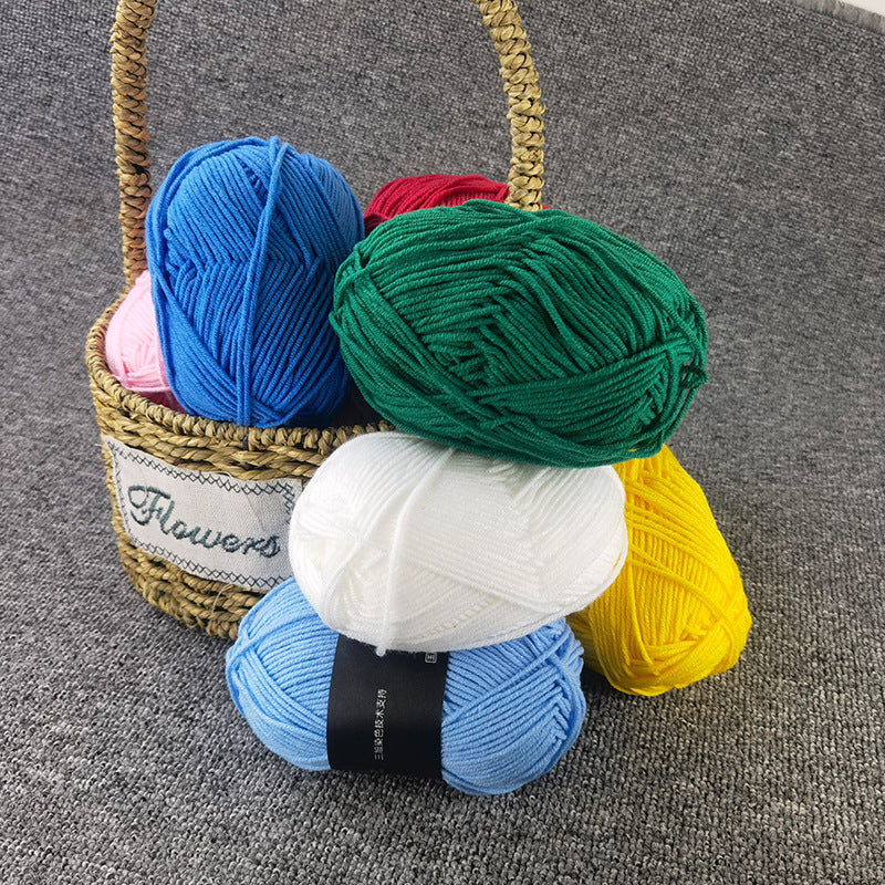 Four-strand Milk Cotton Crochet Cotton Wool Ball