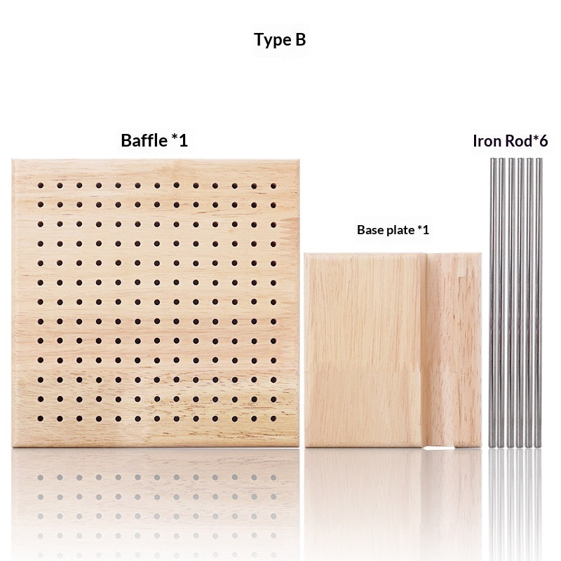 Knitted Yarn Shaped Crochet Square Solid Wood Woven Board
