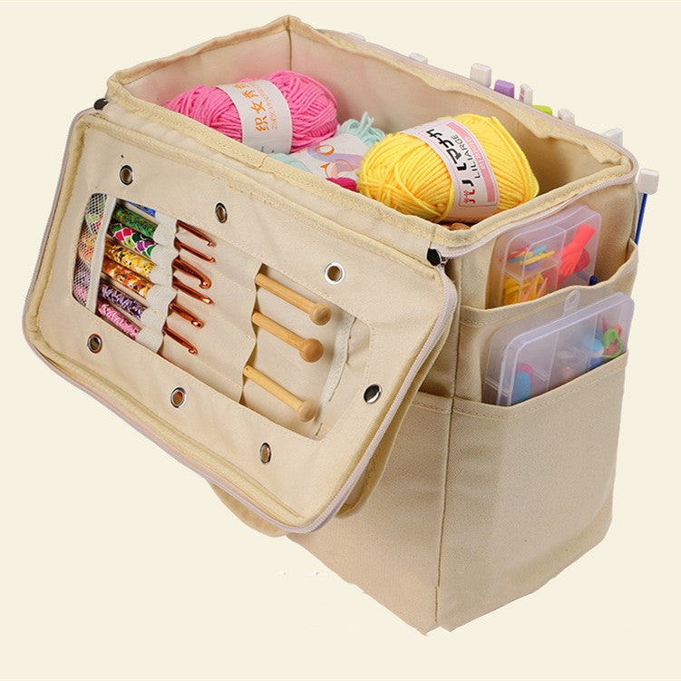 Large-Capacity Crochet Accessory Organizer Tote For Outdoor Travel