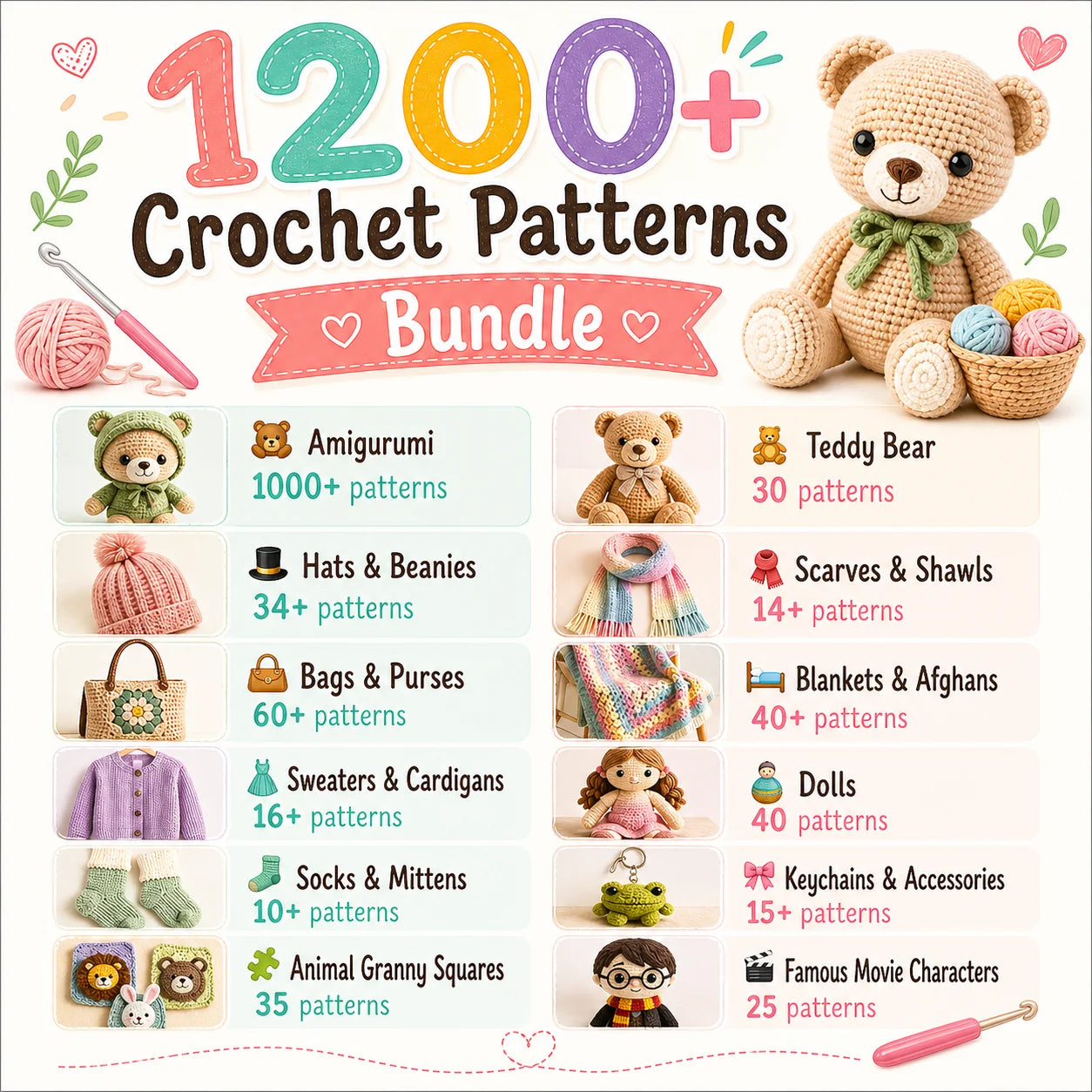 1200+ Crochet Patterns Bundle — The Ultimate Collection