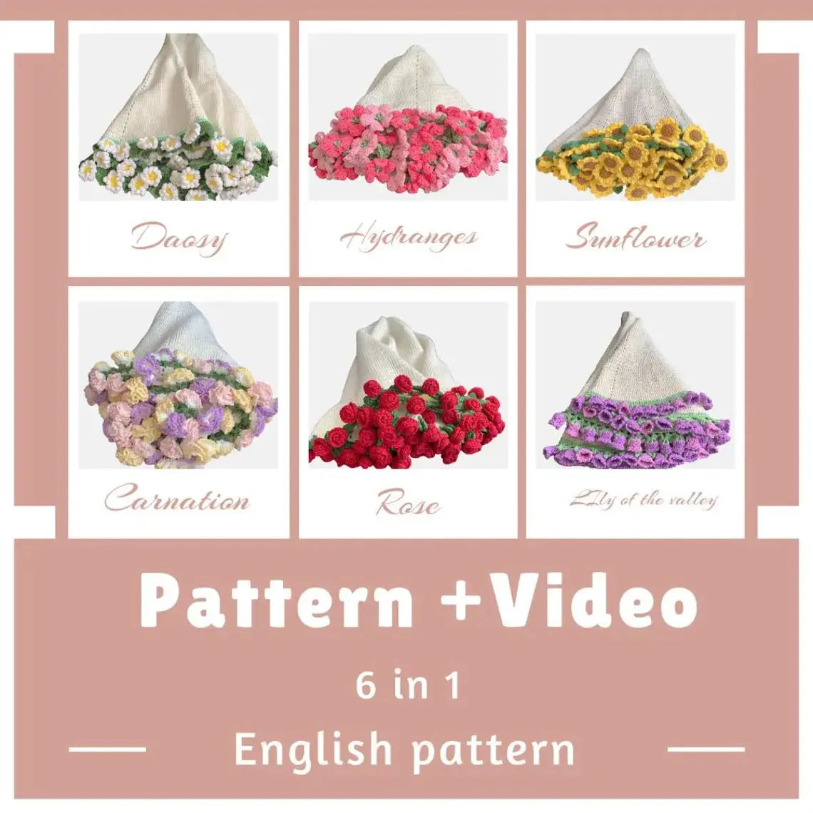 6 in 1  Crochet Flower Blanket PDF