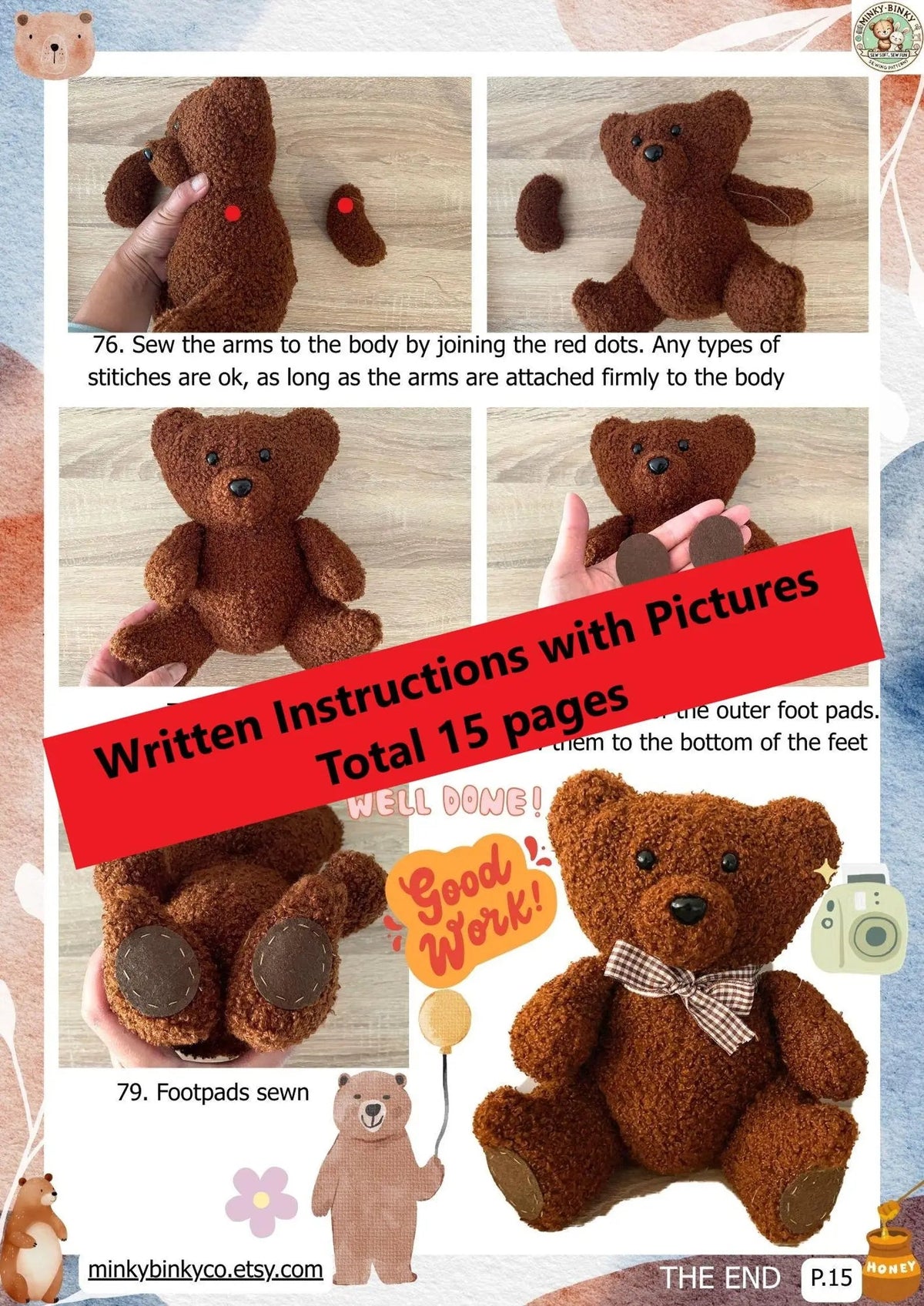 Ultimate DIY Teddy Bear Sewing Pattern (PDF)