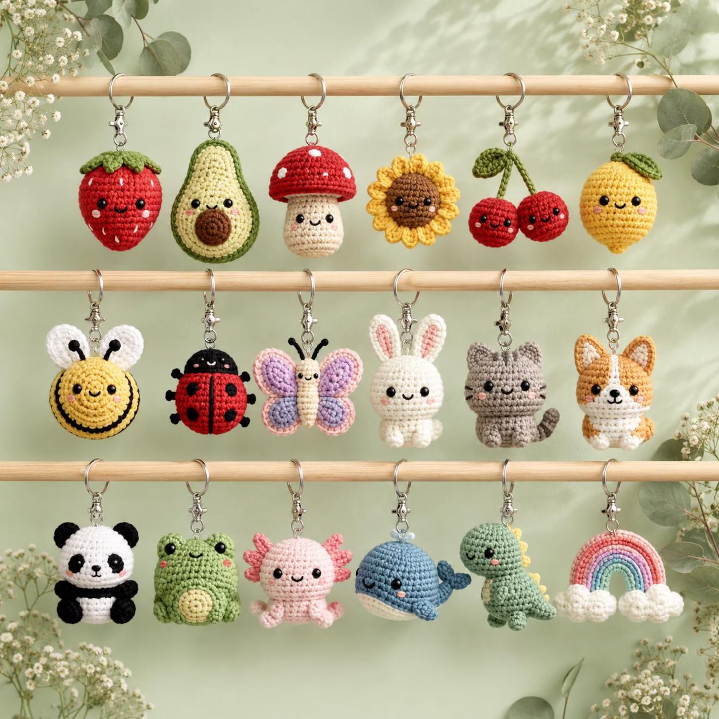200+ Crochet Keychain Patterns Bundle (Instant PDF Download)