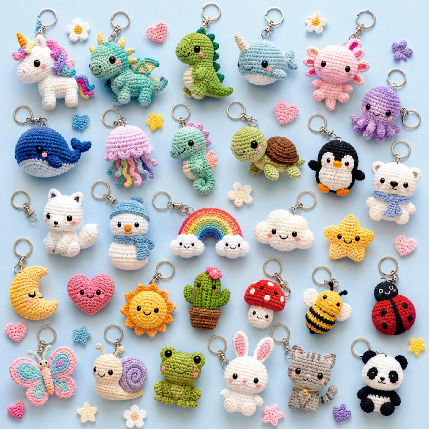 200+ Crochet Keychain Patterns Bundle (Instant PDF Download)